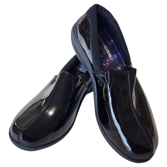 Skechers Shoes - Skechers (Closer To 7.5 Than 8.5) Women’s Black Slip-On Patent Casual Shoes